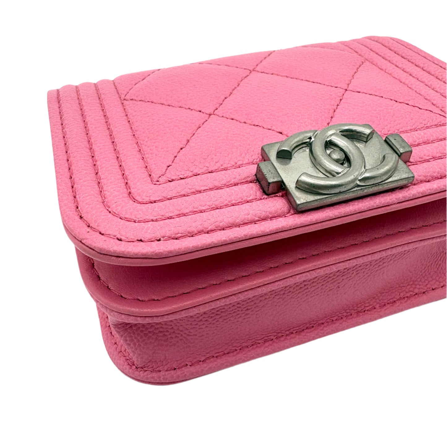MIB 2023 Chanel Mini Boy Belt Bag Pink Caviar