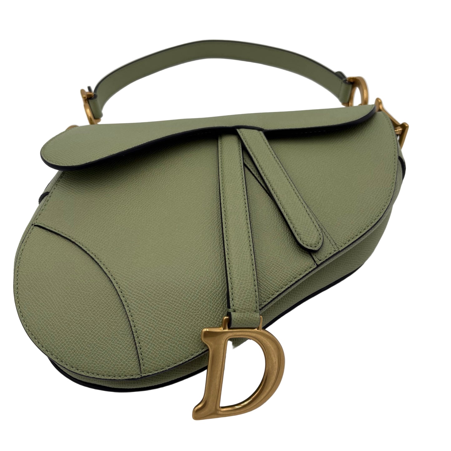 Christian Dior Grained Calfskin Saddle Bag with Strap