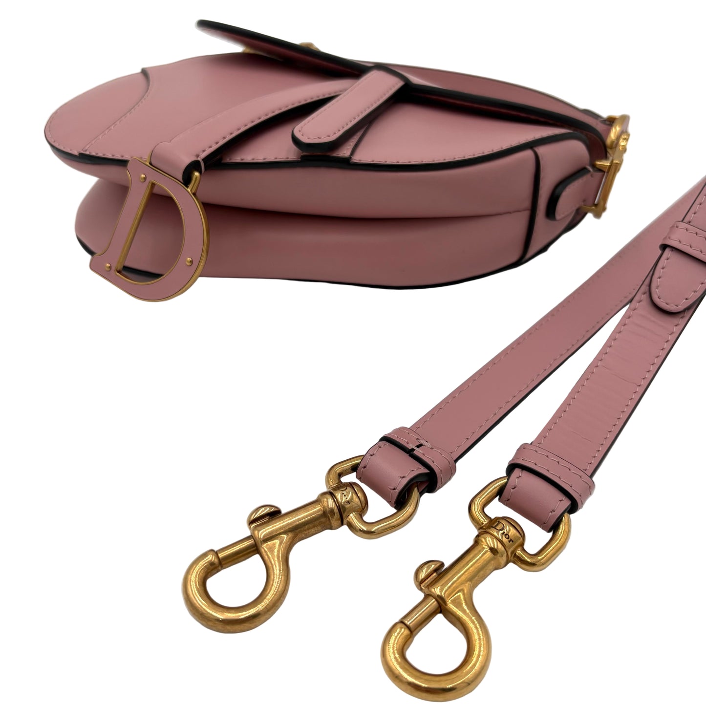 Christian Dior Mini Smooth Calfskin Saddle Bag with Strap