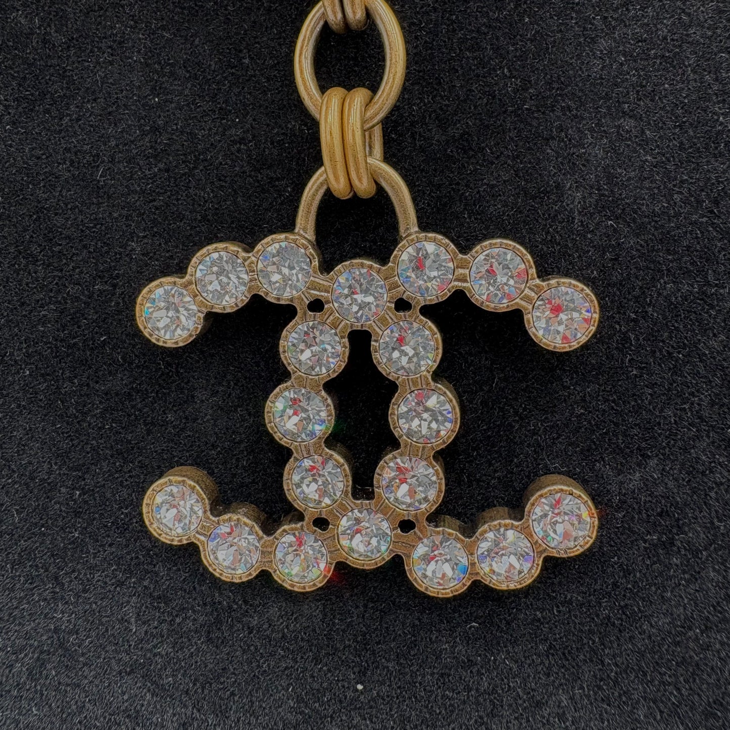 2020 Chanel Crystal City Of Lights Letter Necklace