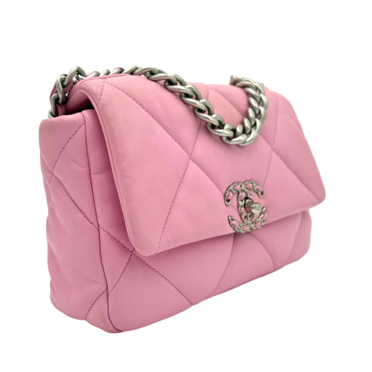 Chanel Lambskin Quilted Medium 19 Flap Pink