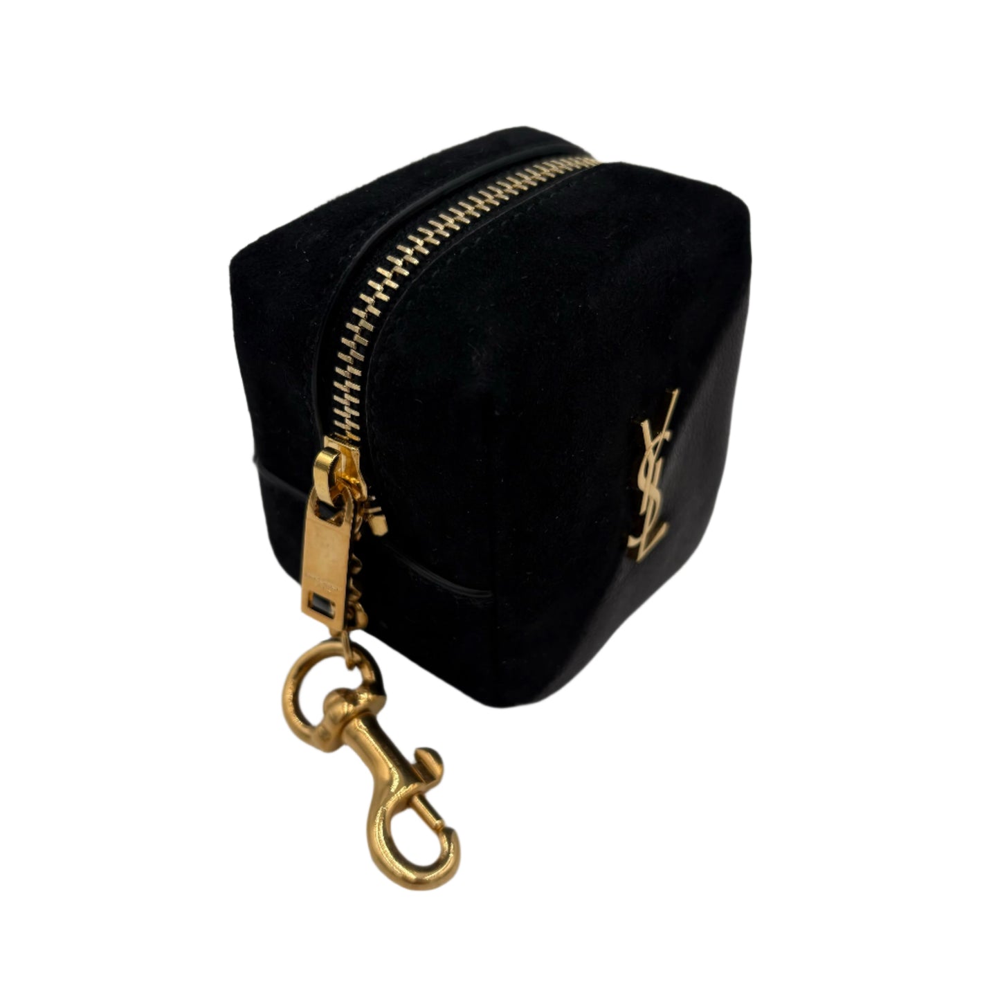 Saint Laurent Suede Jamie Cube Charm Pouch