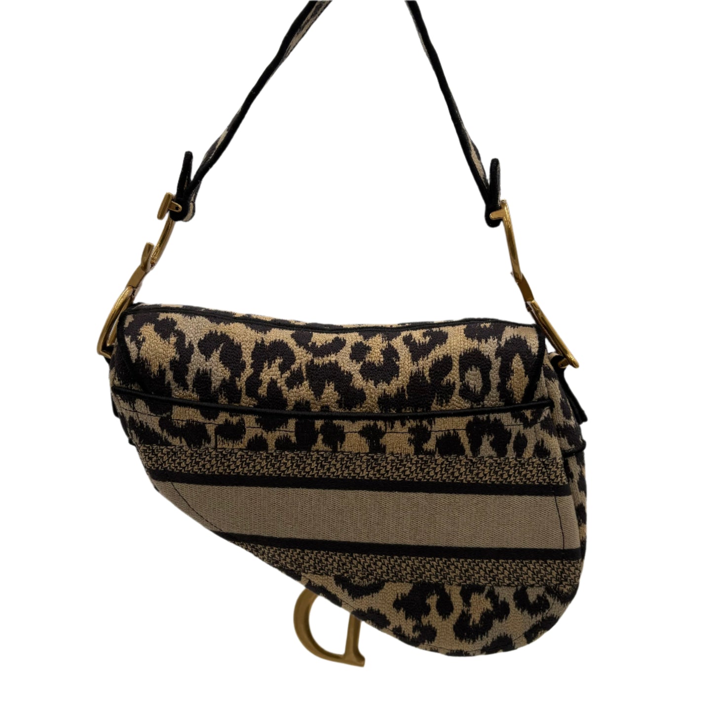 Christian Dior Beige Multicolor Mizza Embroidery Saddle Bag