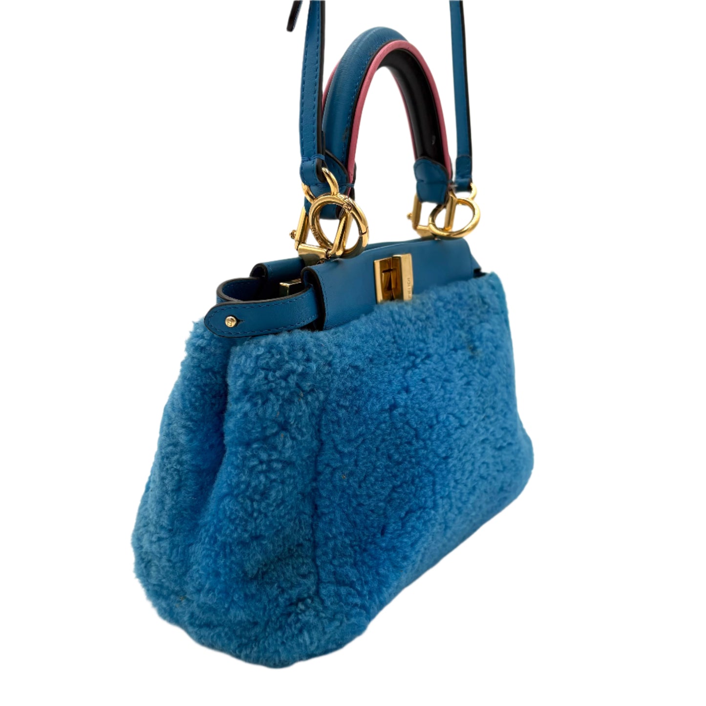 Fendi Shearling Nappa Peekaboo Bag
