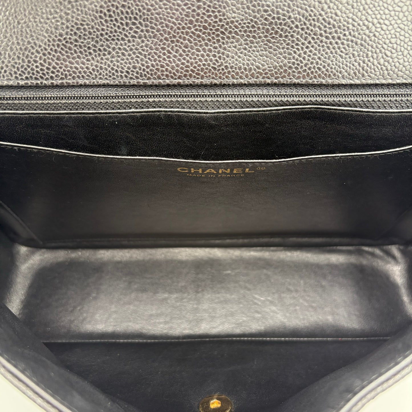 2008 Chanel Single Flap Classic-Black Caviar : Jumbo