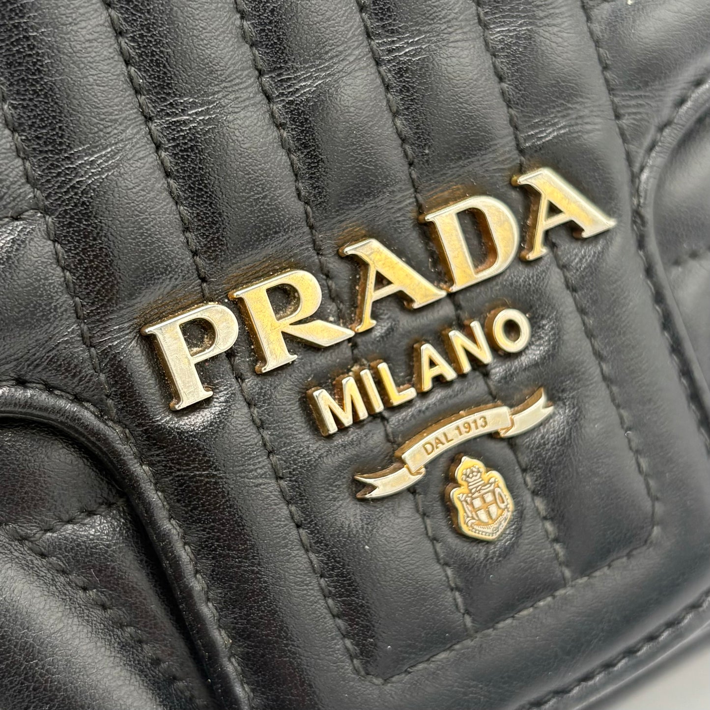 Prada Diagramme Quilted Leather Flap Bag