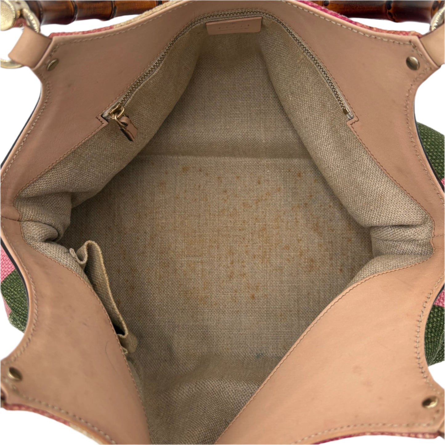 Gucci Nailhead Bamboo Handle Tote
