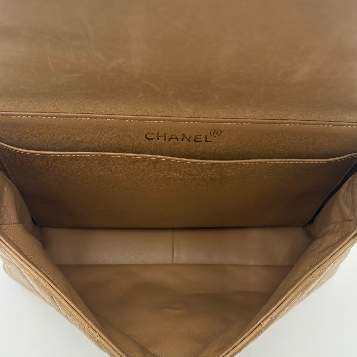 Chanel Double Sided Flap Bag-Beige : Medium