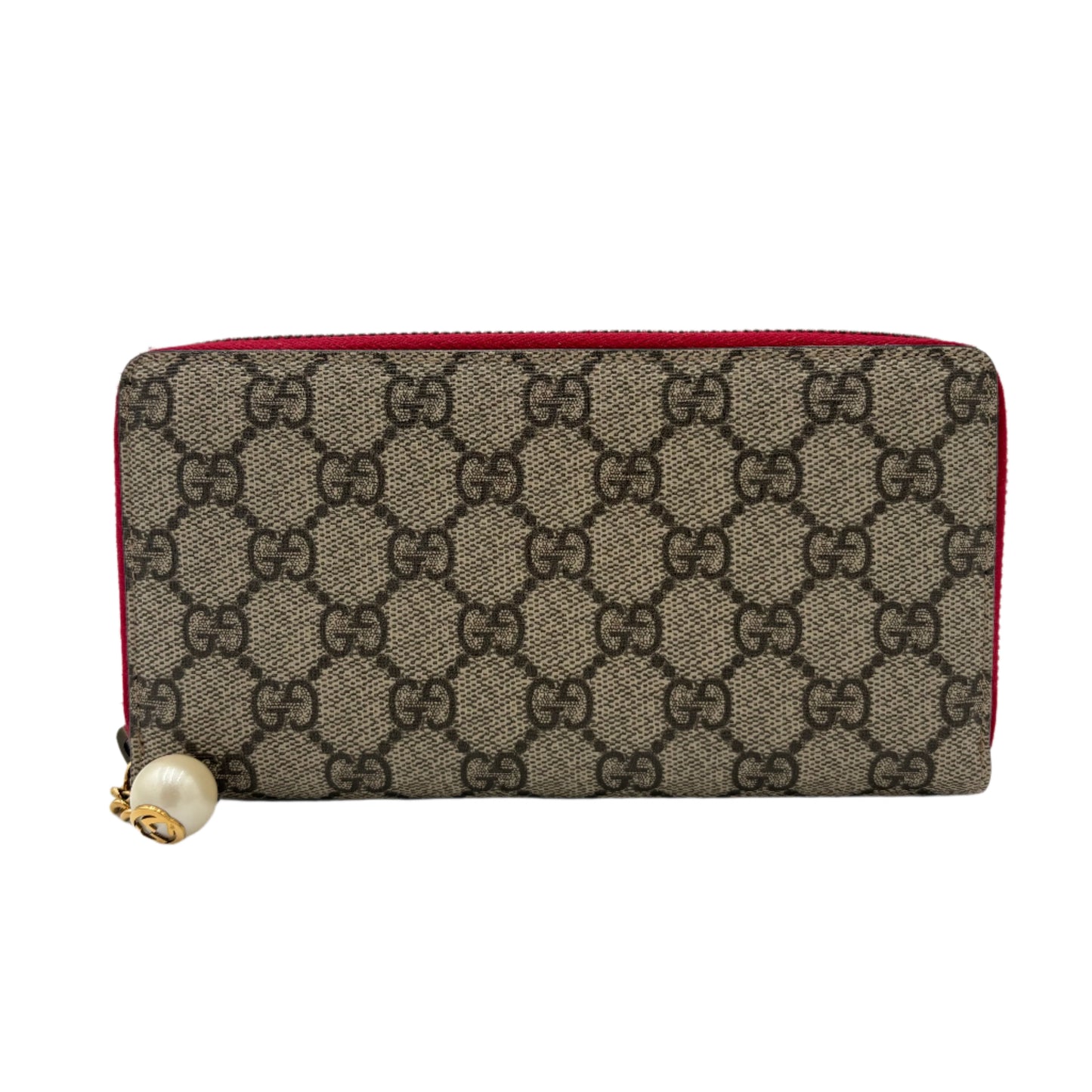 Gucci Pearl Zip Around Wallet GG Monogram
