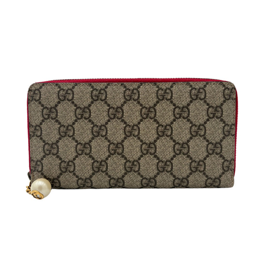 Gucci Pearl Zip Around Wallet GG Monogram