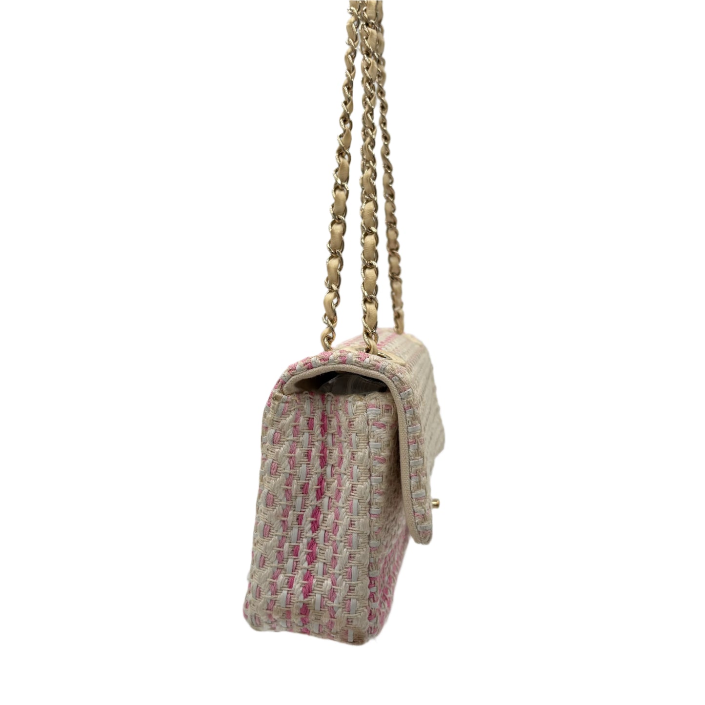 2019 Chanel Pink Tweed Single Flap Bag