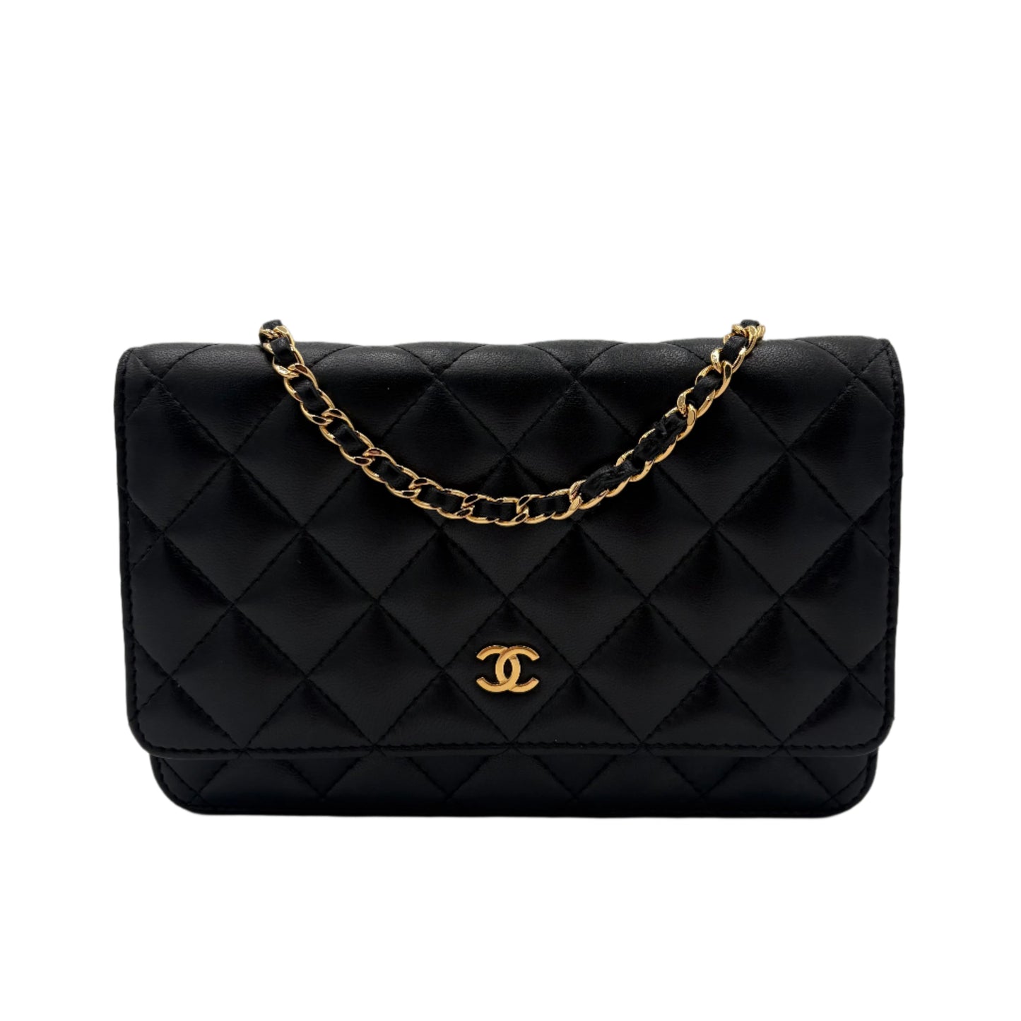 2016-17 Chanel Classic Wallet On Chain Gold/Black