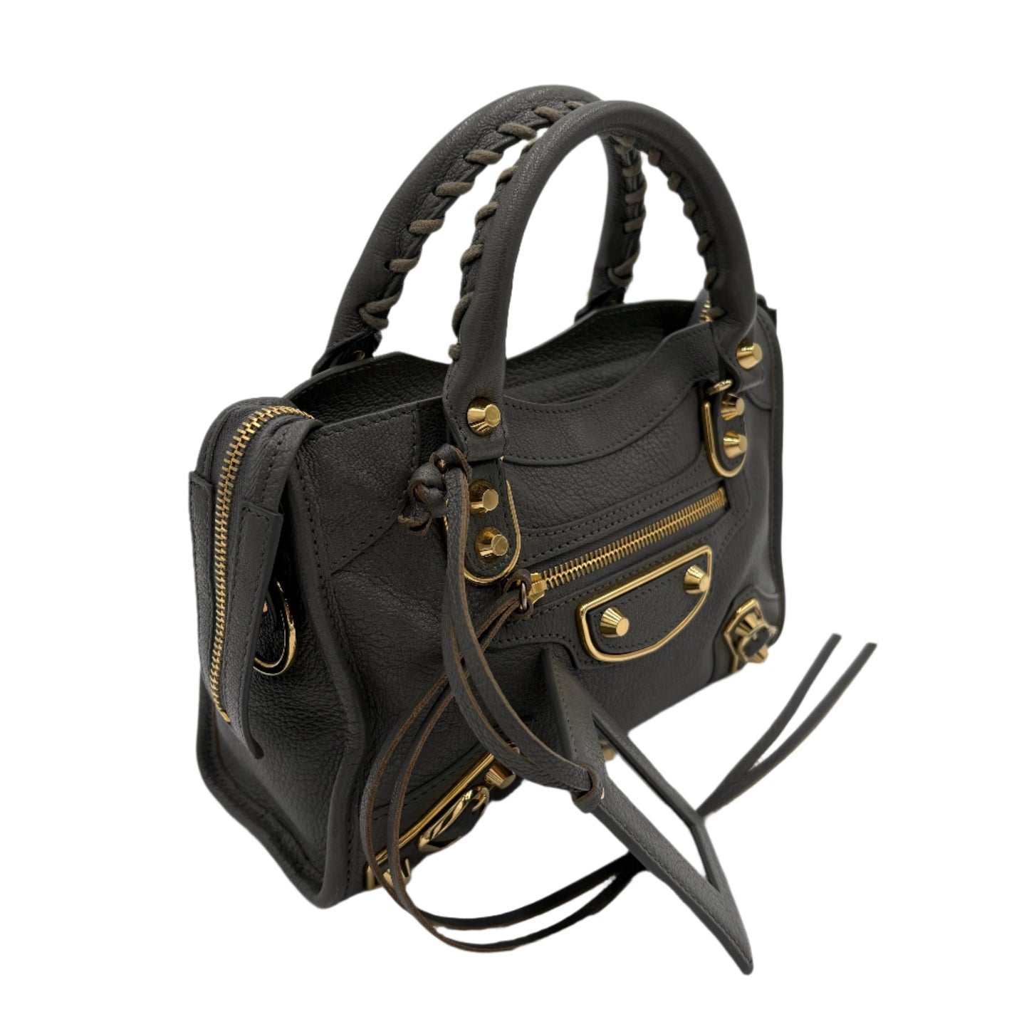 Balenciaga Mini Metallic Edge City Bag - Grey