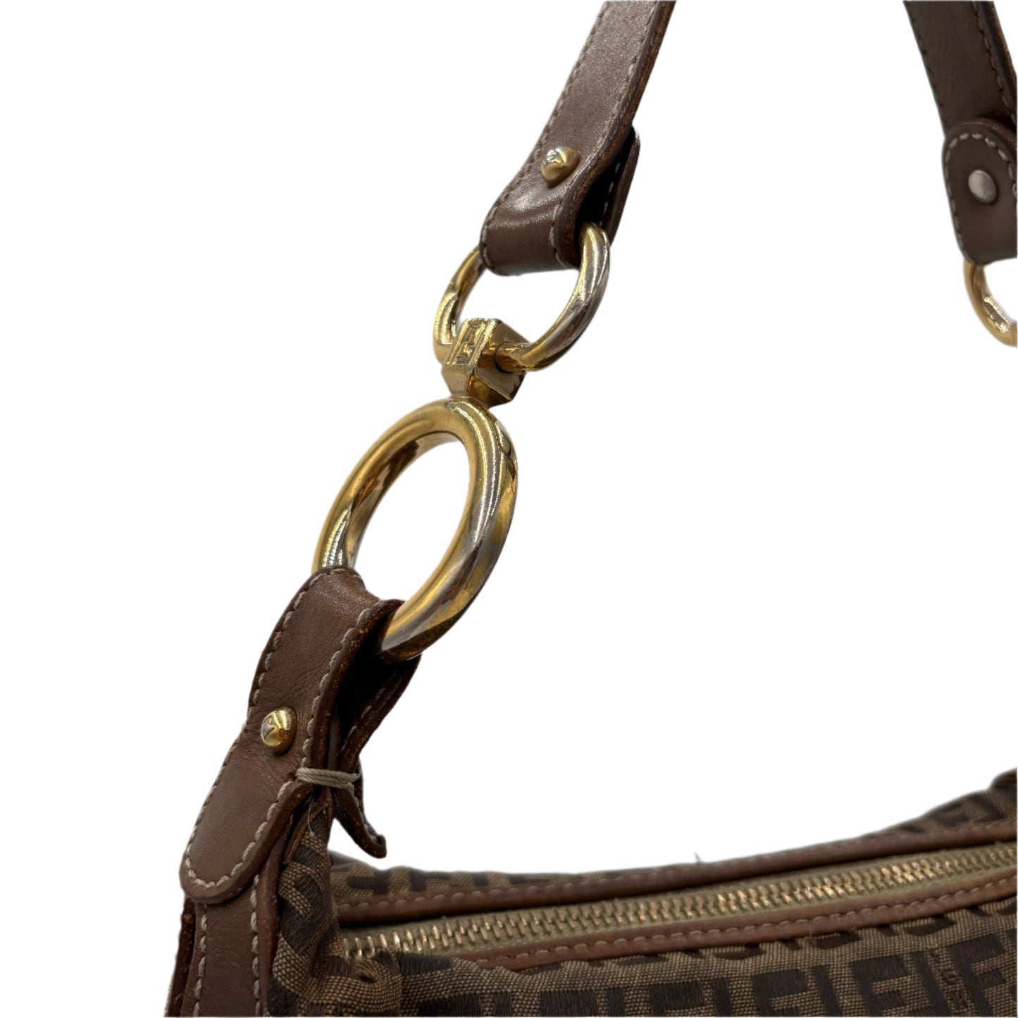Vintage Fendi Zucchino Front Pocket Hobo Bag