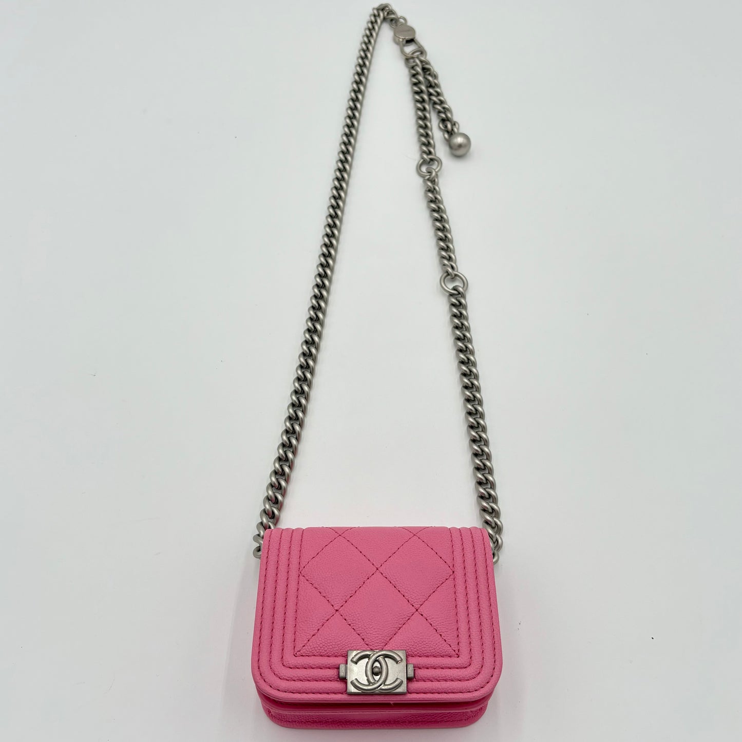 MIB 2023 Chanel Mini Boy Belt Bag Pink Caviar
