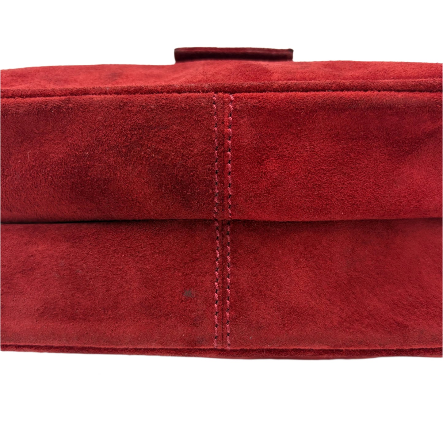 Fendi Suede Flap Baguette Rust