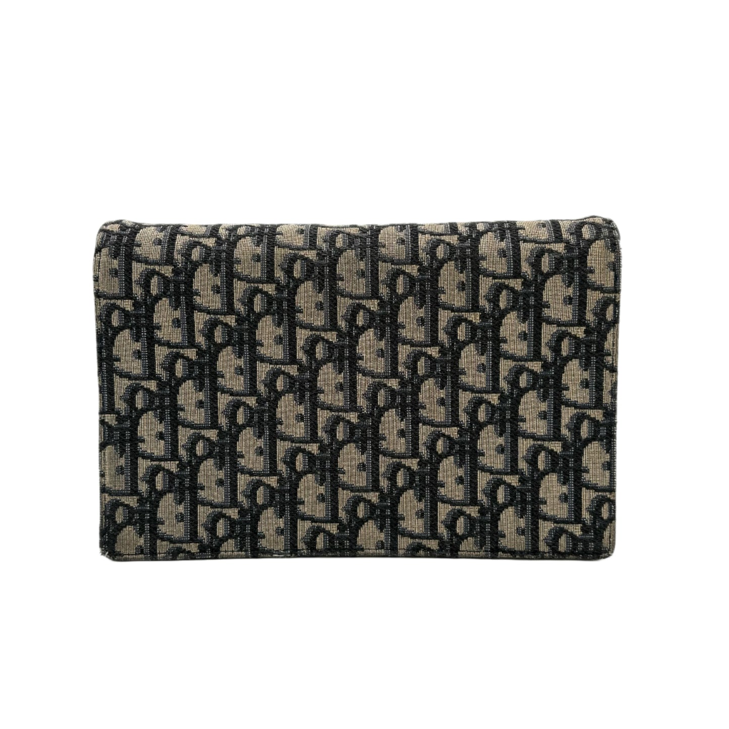 Saddle Pouch with Chain Blue Dior Oblique Jacquard