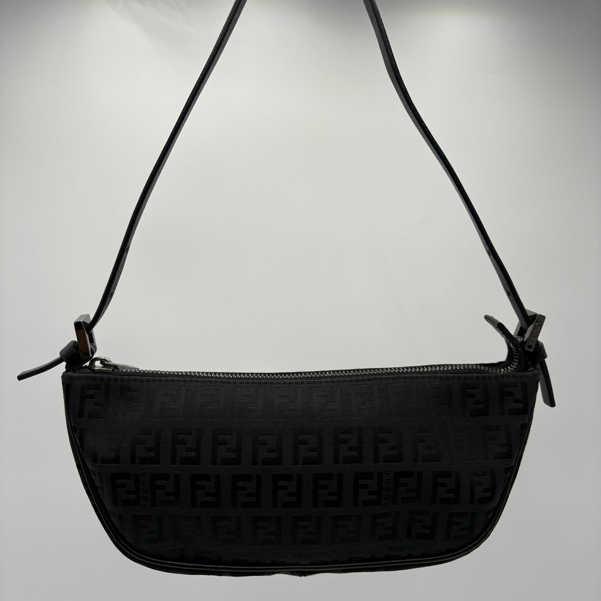 Fendi Zucchino Shoulder Bagguette Black