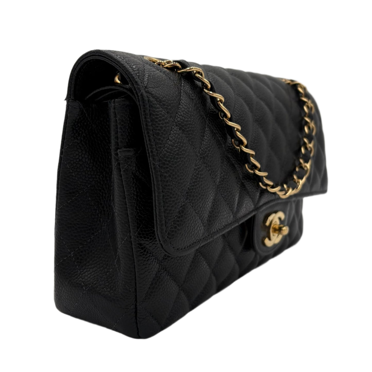 2005 Chanel Black Caviar Medium Double Flap Bag