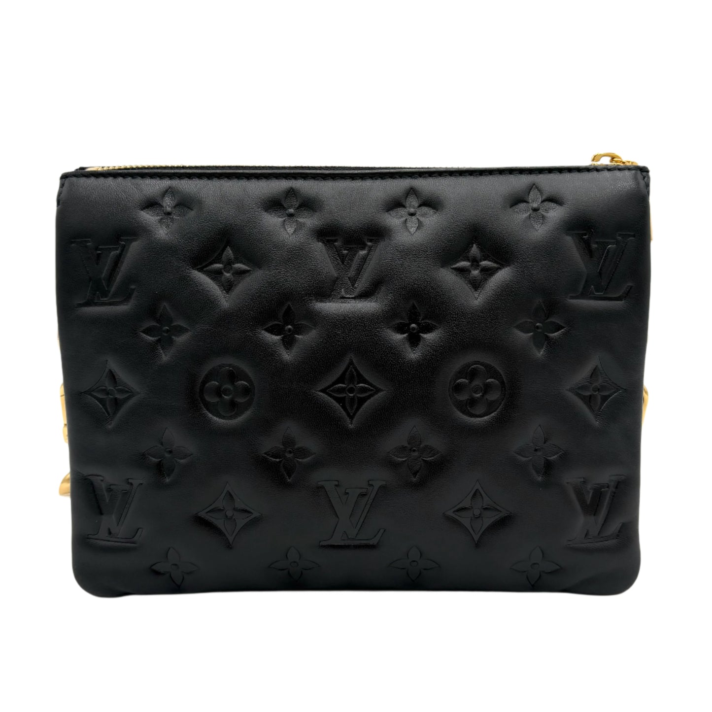 Louis Vuitton  Lambskin Embossed Monogram Coussin BB Black