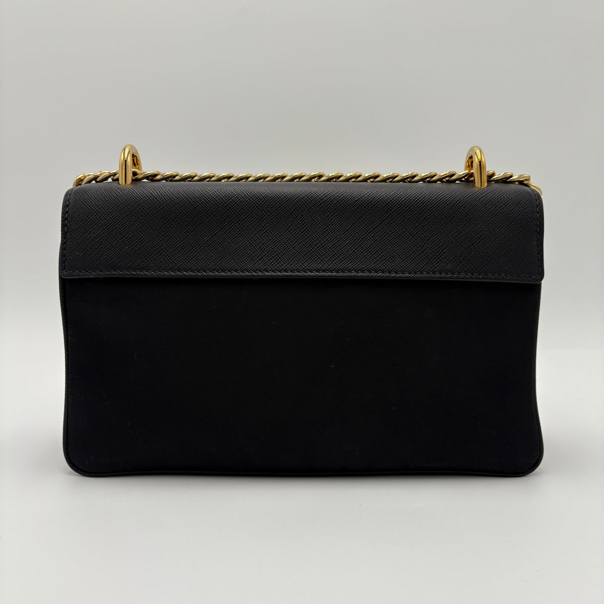 Prada Saffiano Leather Nylon Crossbody Bag