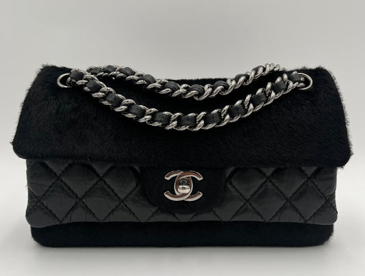 Chanel Miss Pony Double Flap-Black Calf : Medium