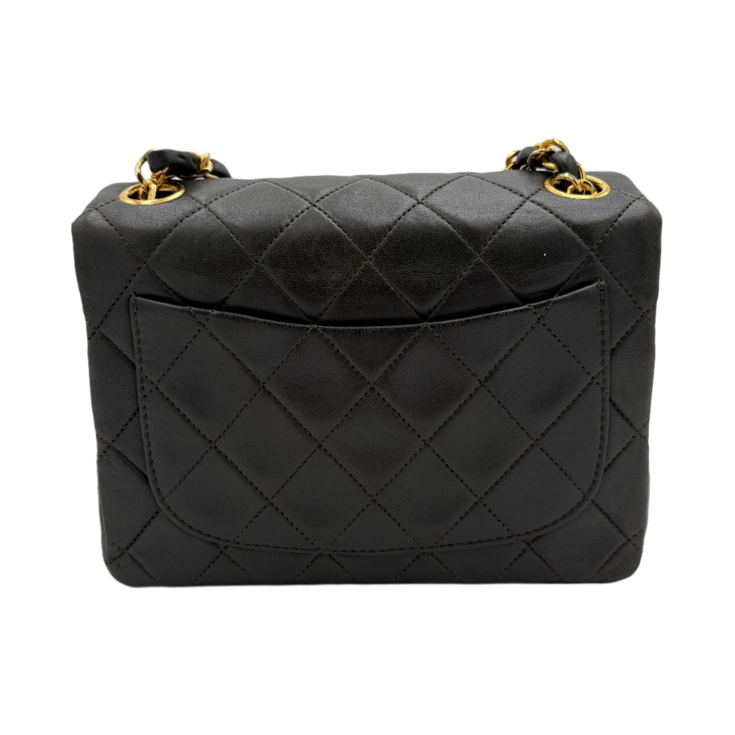 Chanel 1989-1991 Mini Square Classic Lambskin Single Flap Bag