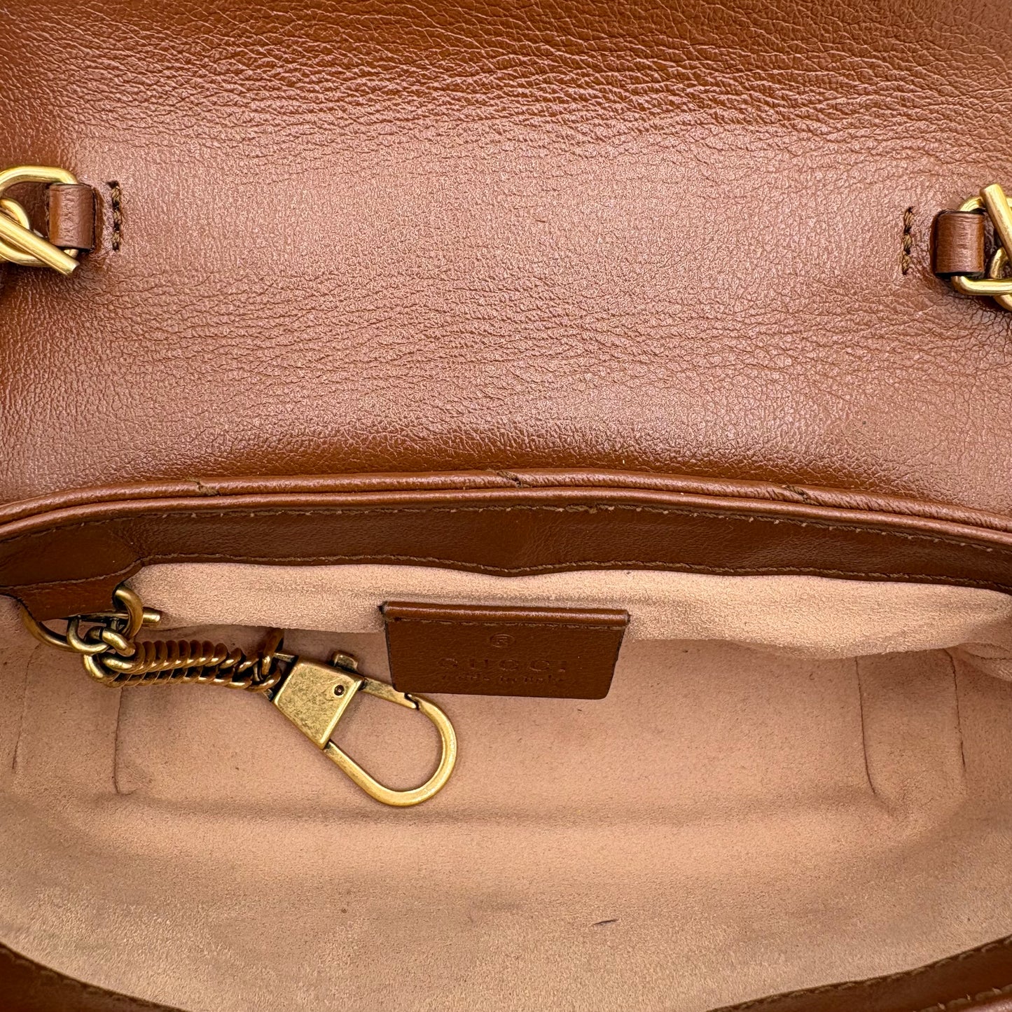 Gucci Super Mini Diagonal Crossbody Marmont - Brown