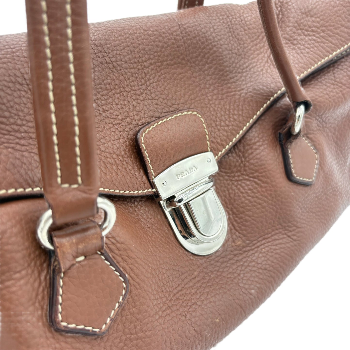 Prada Vitello Daino Pebbled Leather Bag