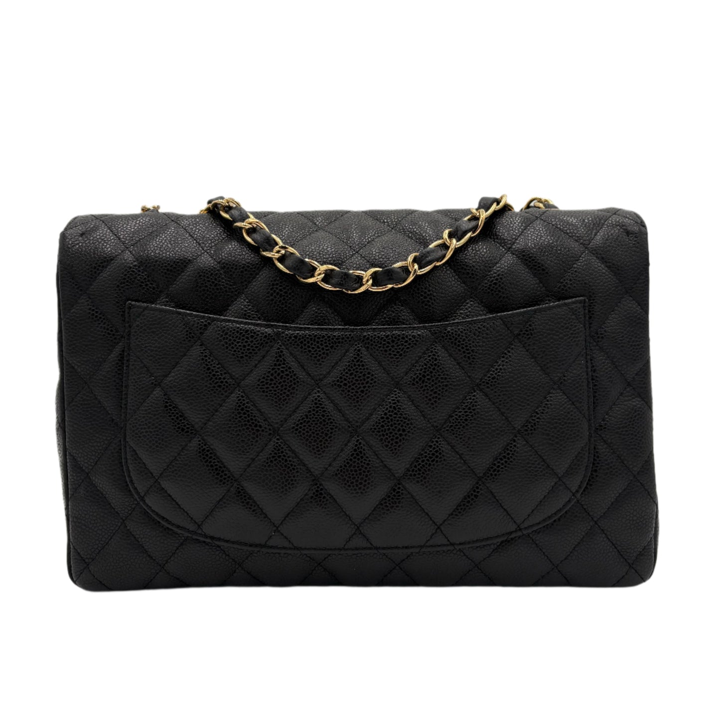 2008 Chanel Single Flap Classic-Black Caviar : Jumbo