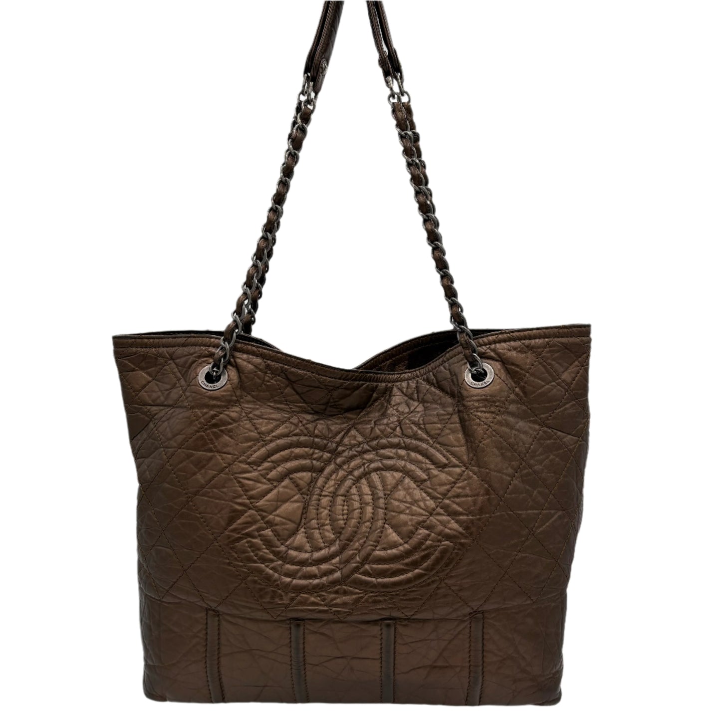 Chanel Quilted Leather Hobo-Bronze