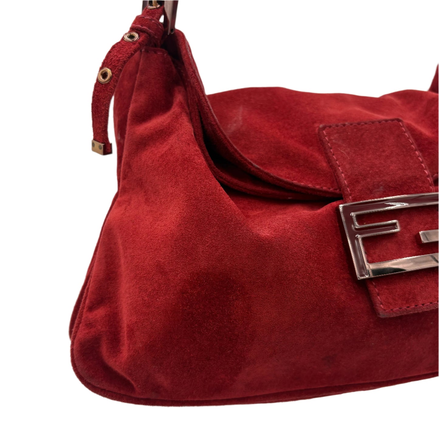 Fendi Suede Flap Baguette Rust