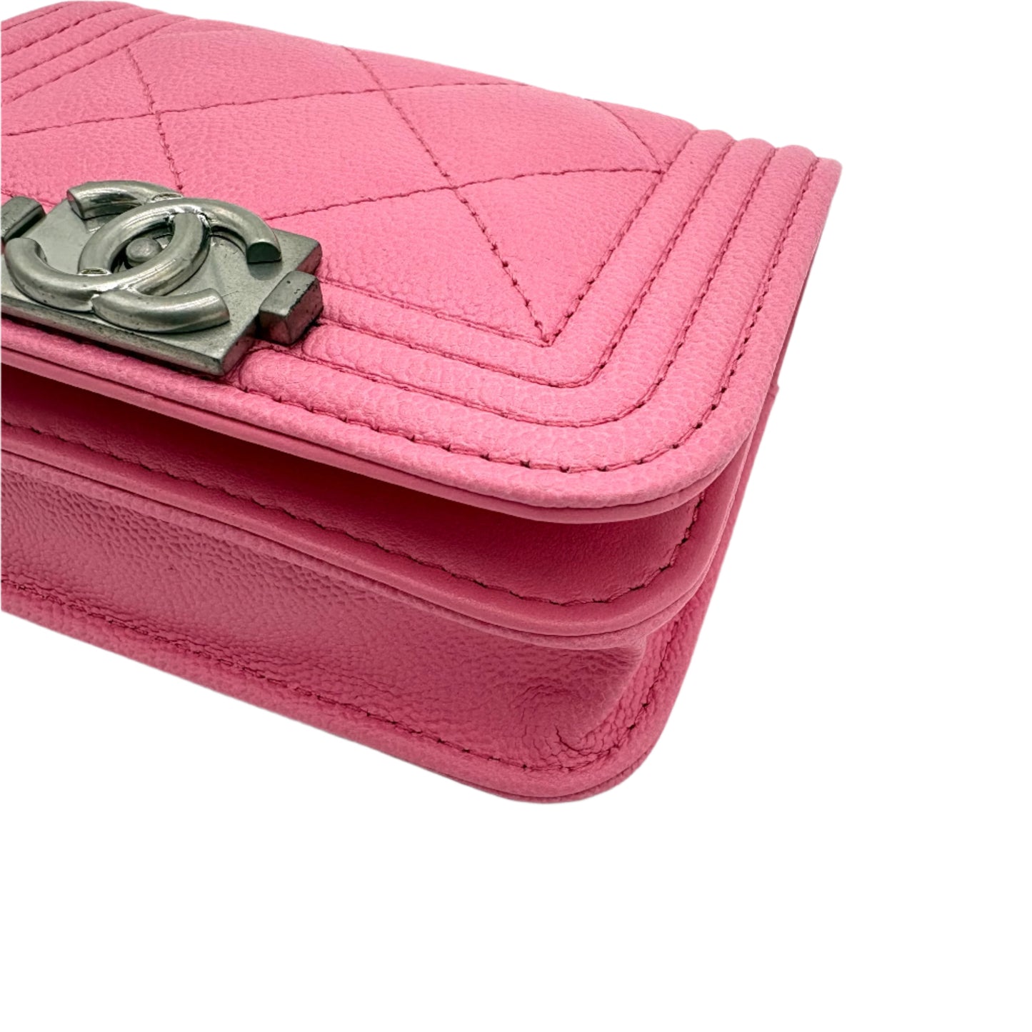 MIB 2023 Chanel Mini Boy Belt Bag Pink Caviar