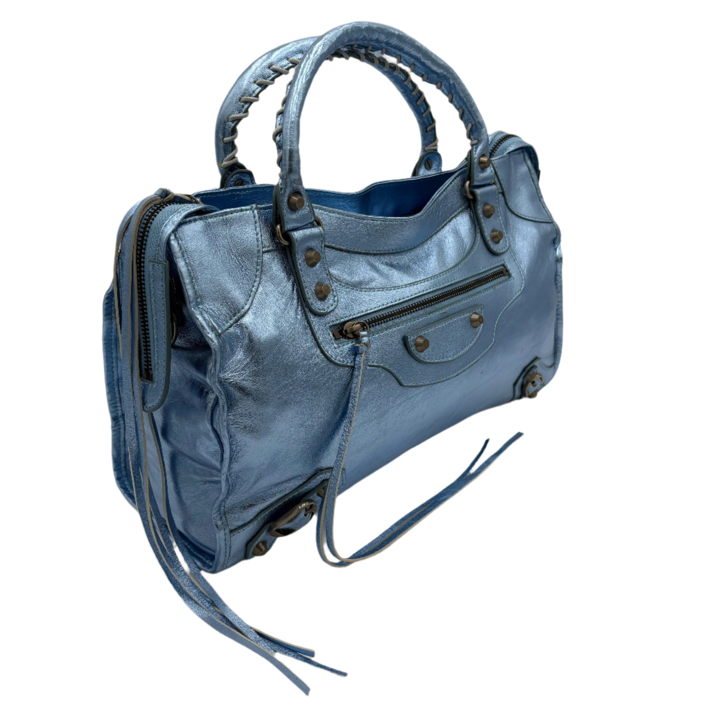 Balenciaga Giant 12 City Bag - Metallic Blue