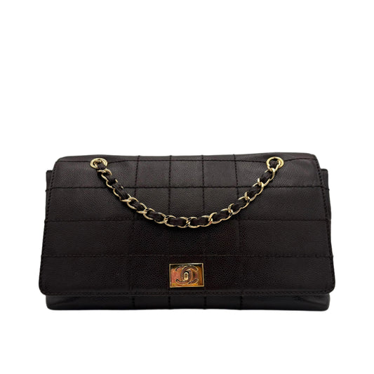 2002 Chanel Chocolate Bar Quilted Flap Bag