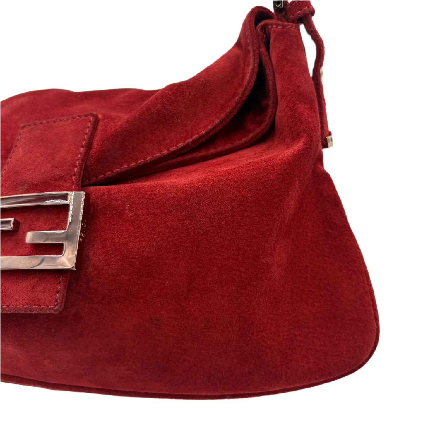 Fendi Suede Flap Baguette Rust