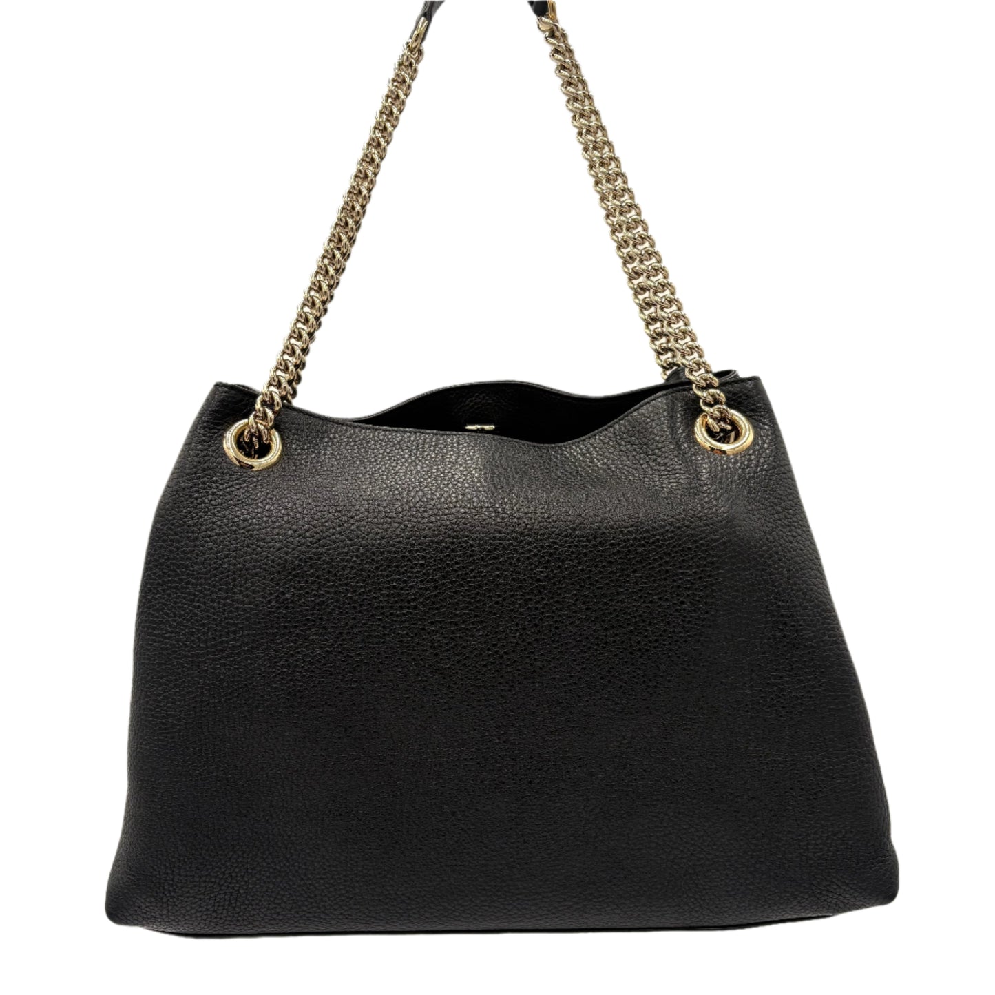 Gucci Soho Leather Chained Hobo Bag: Black