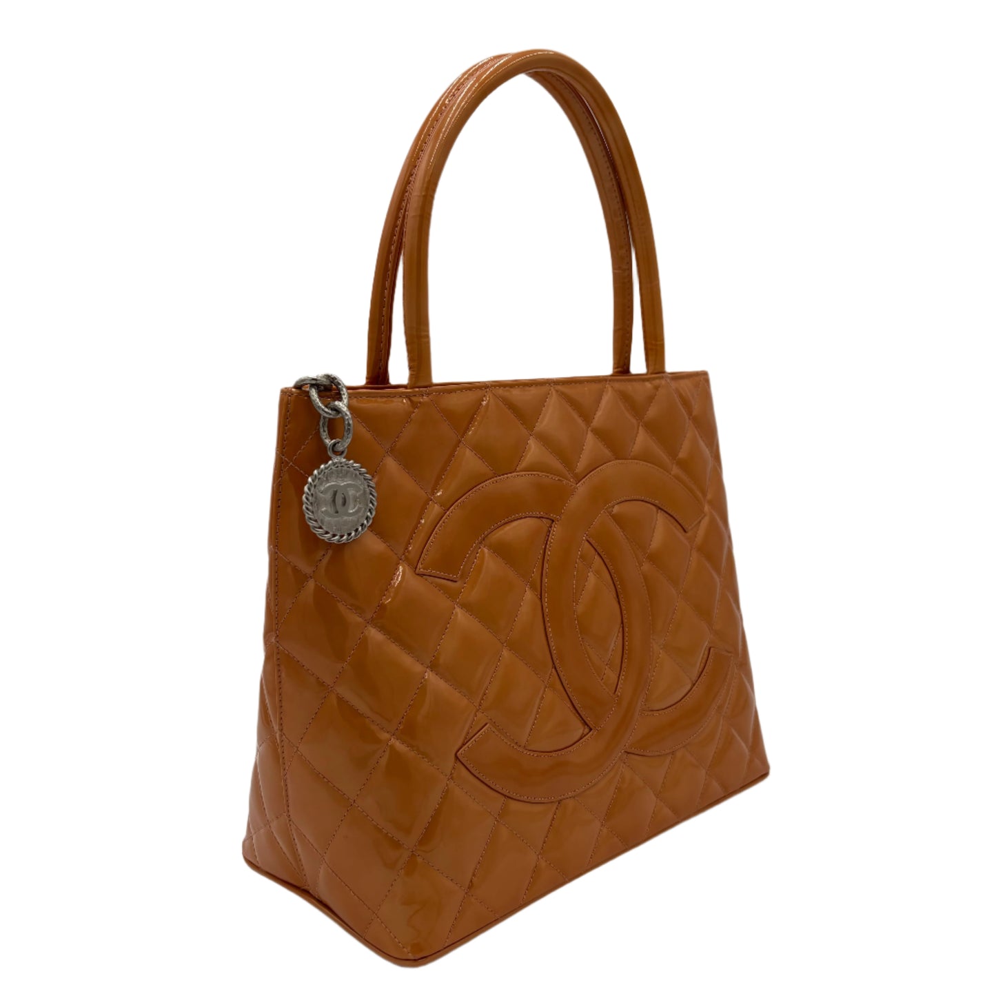 '00-02 Chanel Medallion Tote Patent Burnt Apricot
