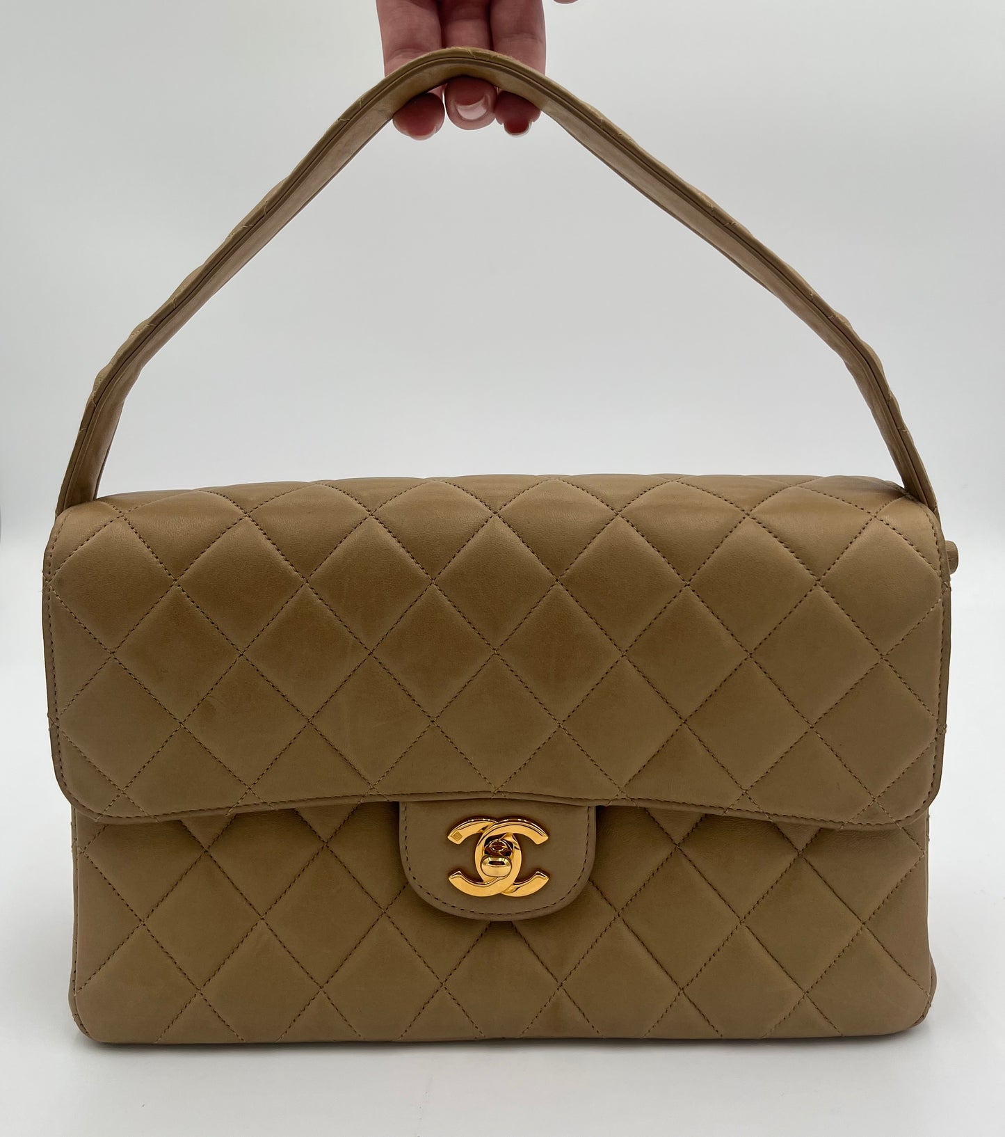 Chanel Double Sided Flap Bag-Beige : Medium