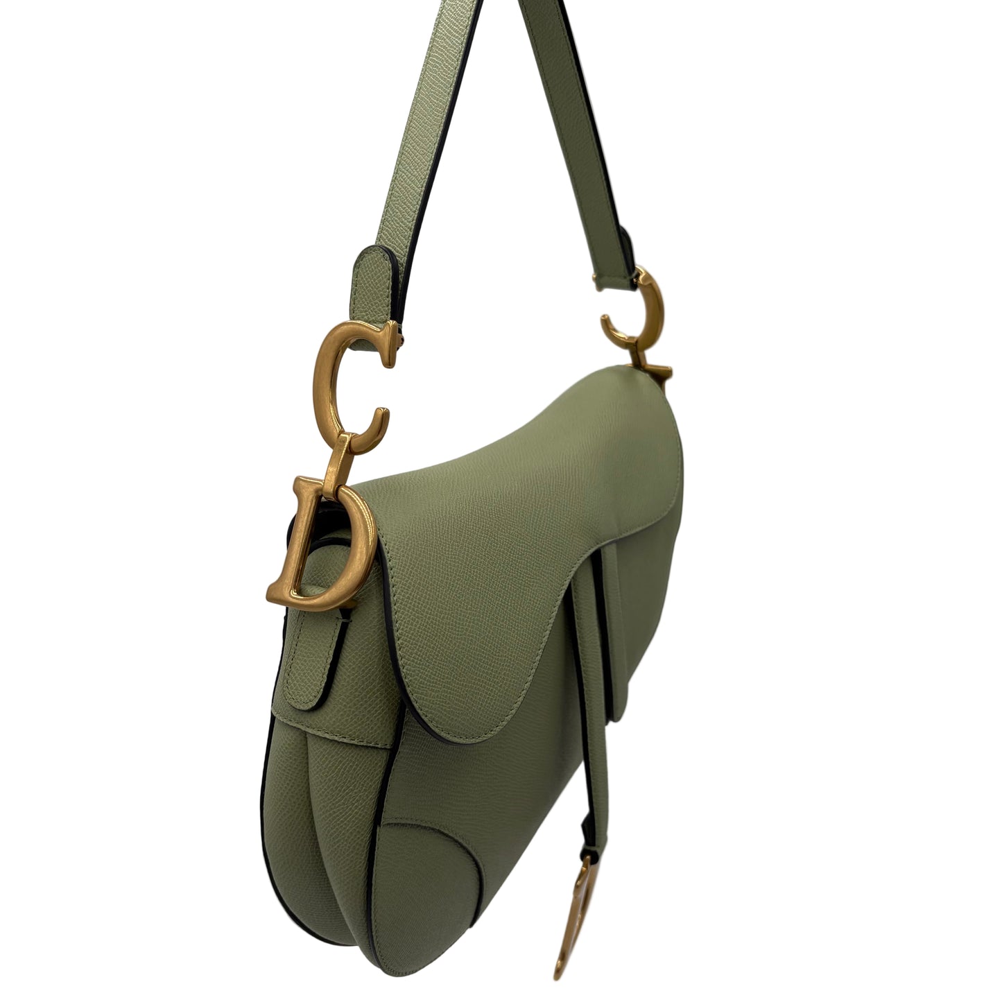 Christian Dior Grained Calfskin Saddle Bag with Strap