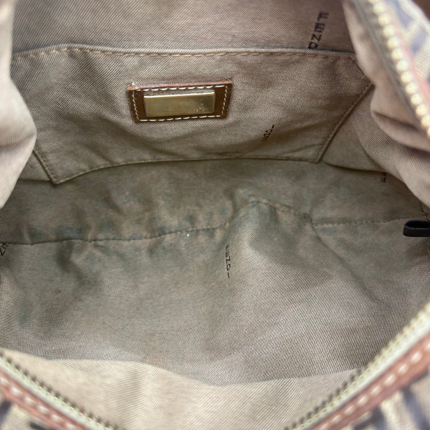 Vintage Fendi Zucchino Front Pocket Hobo Bag