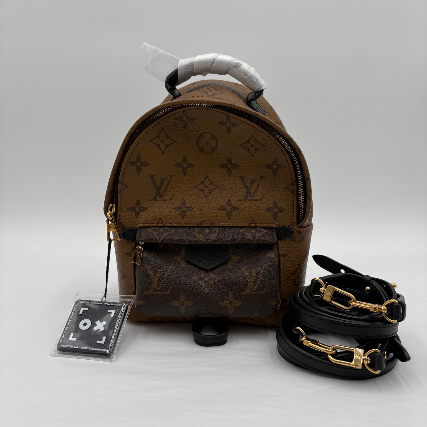 Chipped Louis Vuitton Reverse Monogram Palm Springs Backpack