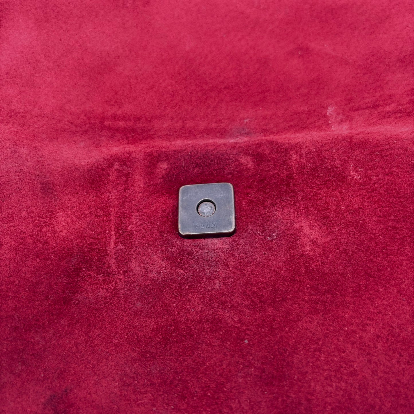 Fendi Suede Flap Baguette Rust