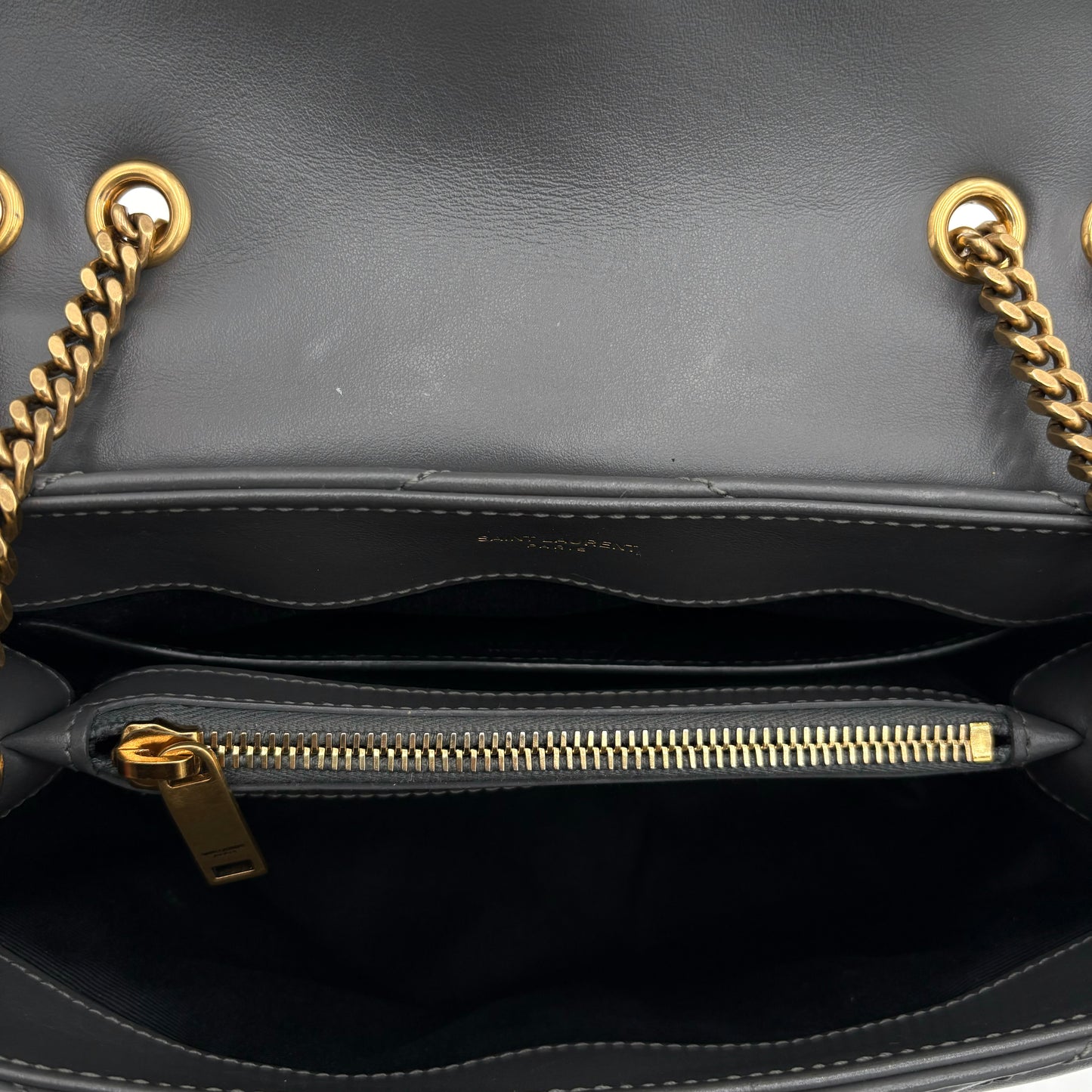 Saint Laurent Loulou Small Shoulder Bag - Grey