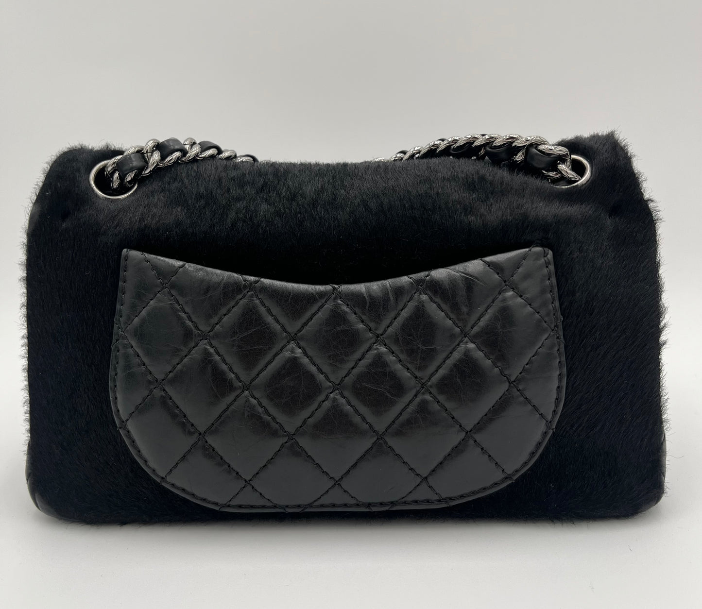 Chanel Miss Pony Double Flap-Black Calf : Medium