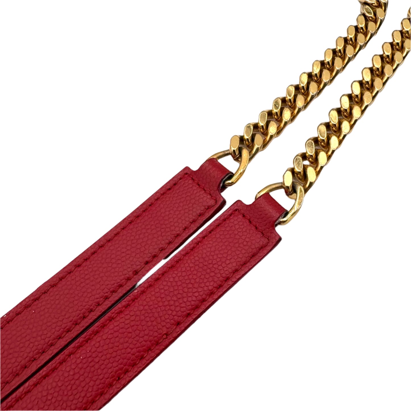 Saint Laurent Large Envelope Satchel Matelasse Chevron Leather: Red