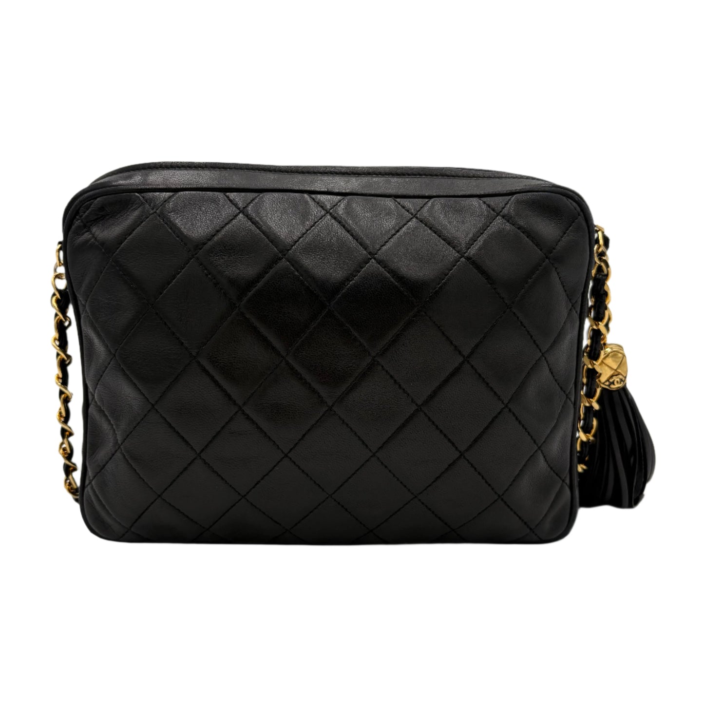 1989-1991 Chanel Lambskin Camera Bag with Tassel