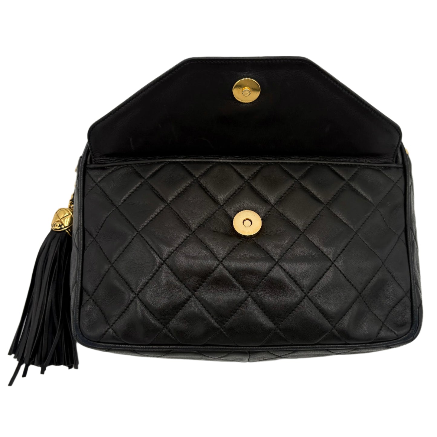 1989-1991 Chanel Lambskin Camera Bag with Tassel
