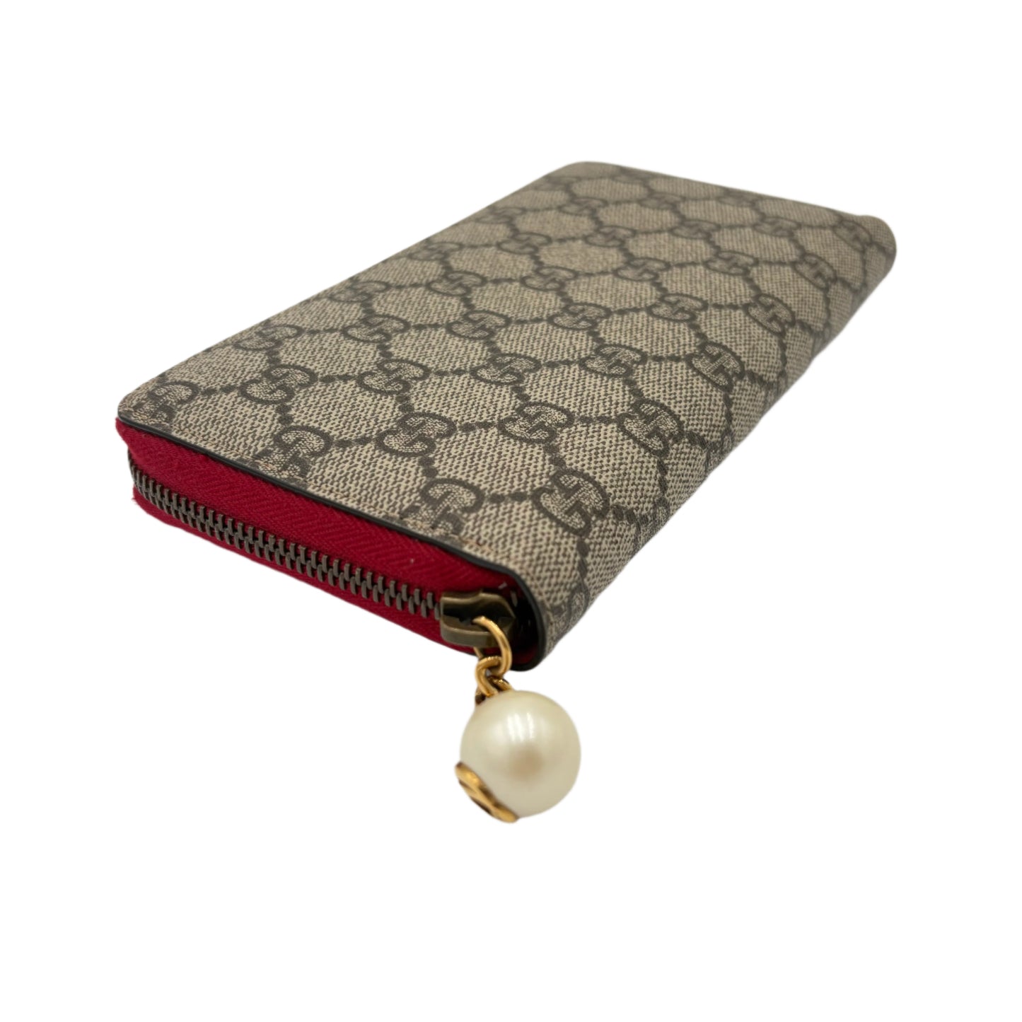 Gucci Pearl Zip Around Wallet GG Monogram