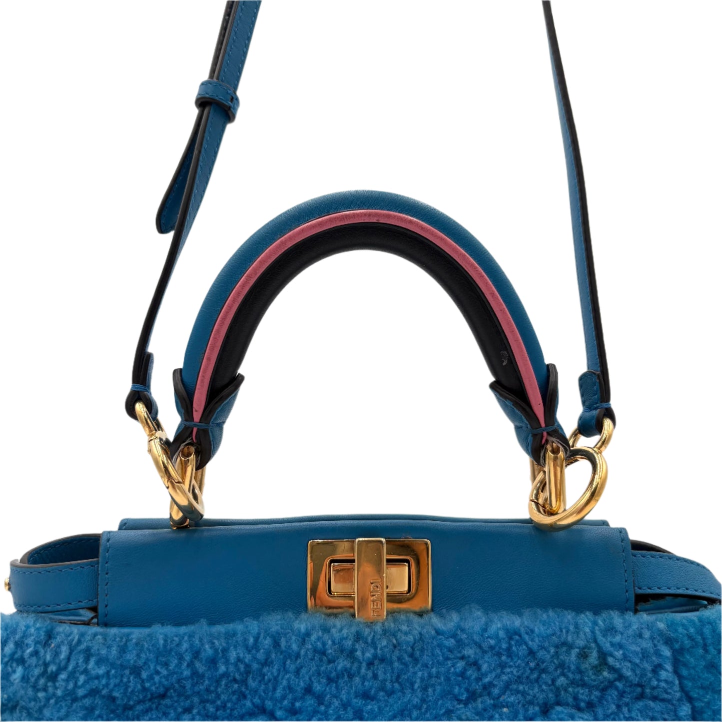 Fendi Shearling Nappa Peekaboo Bag
